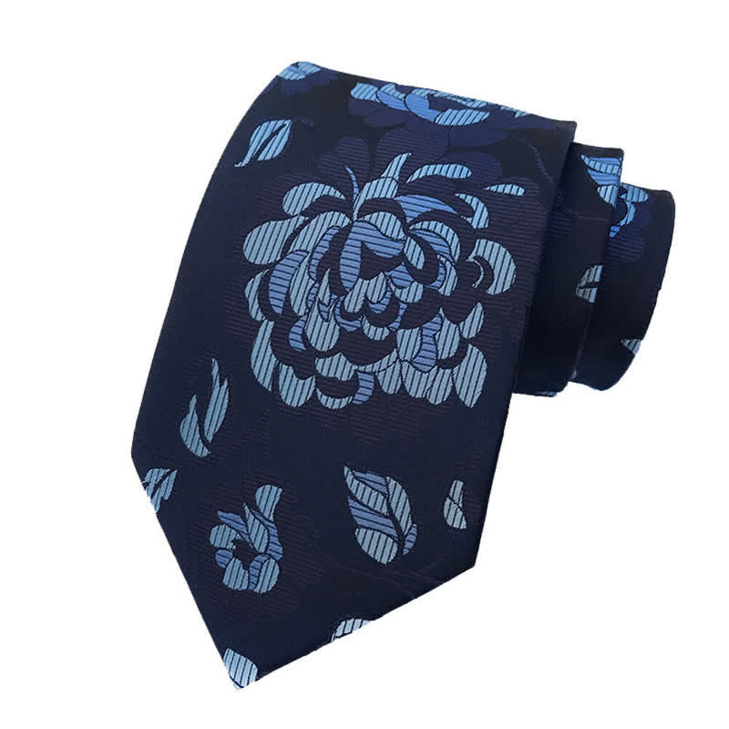 Set di 3 cravatte floreali da uomo con motivo crisantemo - image 1