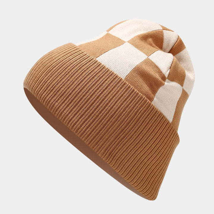 Set di 3 cappelli, sciarpe e guanti a quadri a scacchi unisex - image 1