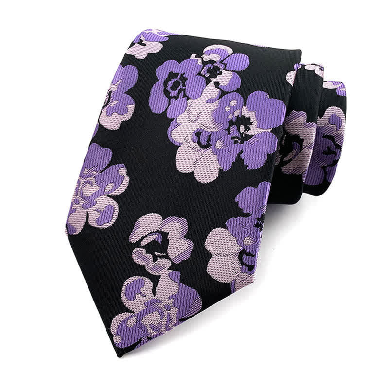 Cravatta floreale moderna di lusso da uomo - Viola - image 1