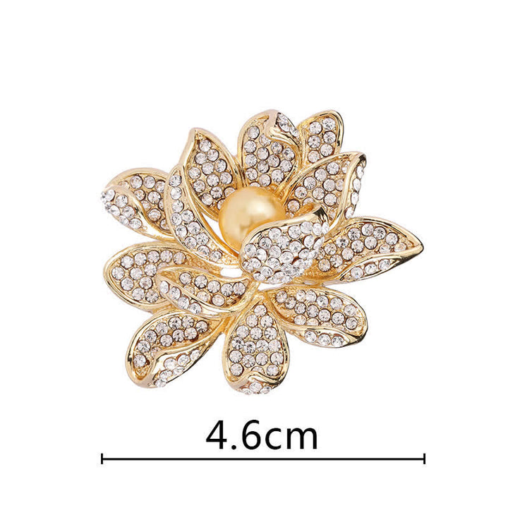 Spilla con perline di temperamento da donna a forma di loto - image 3