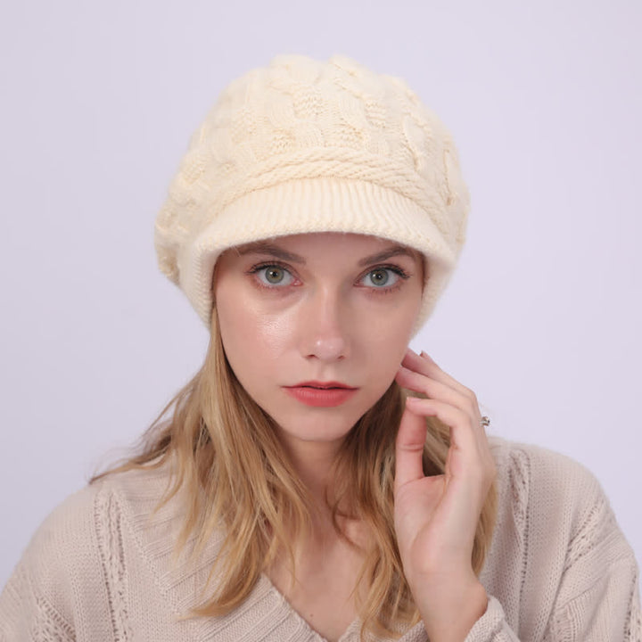 Cappello con visiera e fodera soffice e soffice da donna - image 4