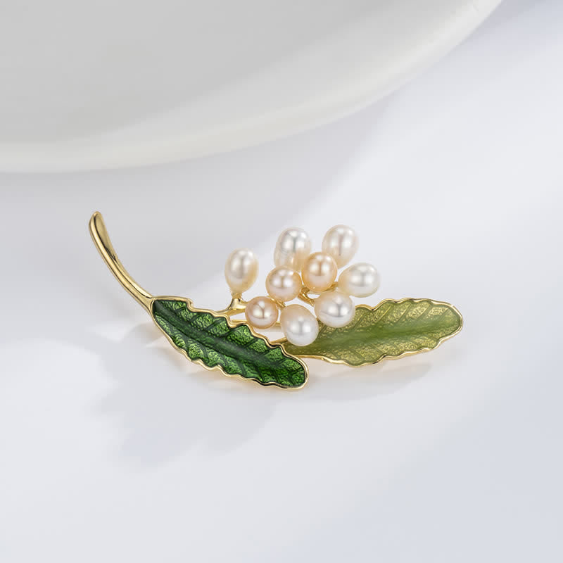 Spilla da donna in perle d'acqua dolce e gelsomino - image 2