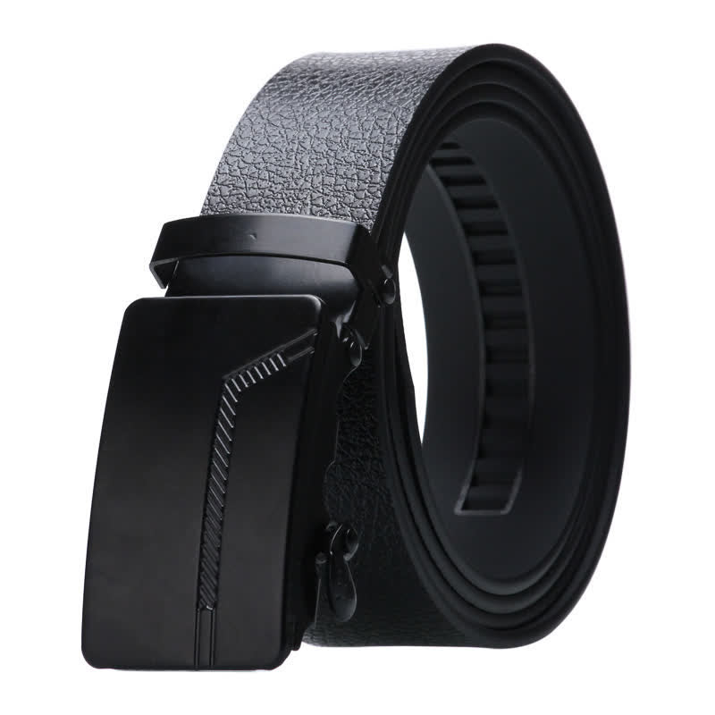 Cintura da uomo in pelle nera con fibbia automatica - Stile n. 6 - Nero - 42 - image 14