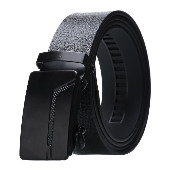 Cintura da uomo in pelle nera con fibbia automatica - Stile n. 6 - Nero - 42 - image 14