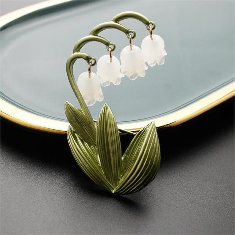 Spilla da donna con mughetto bianco puro - image 1
