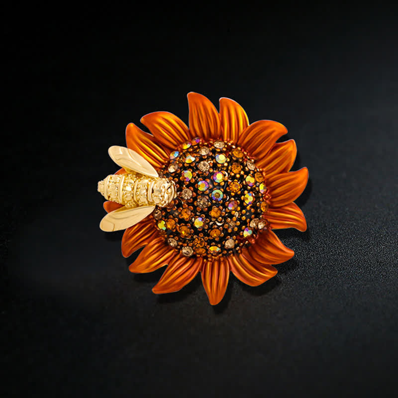 Spilla da donna con ape adorabile e girasole vivido - image 6