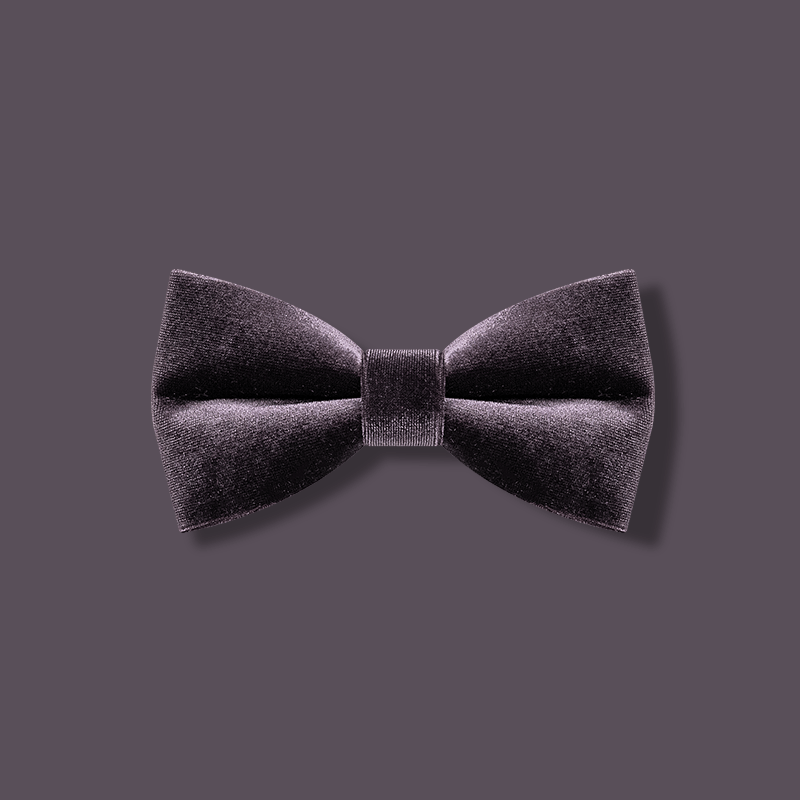 Papillon in velluto tinta unita viola scuro da uomo - Viola scuro - image 1