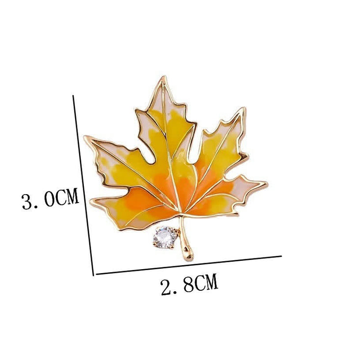 Spilla da donna con foglia d'acero dorata autunnale - image 8