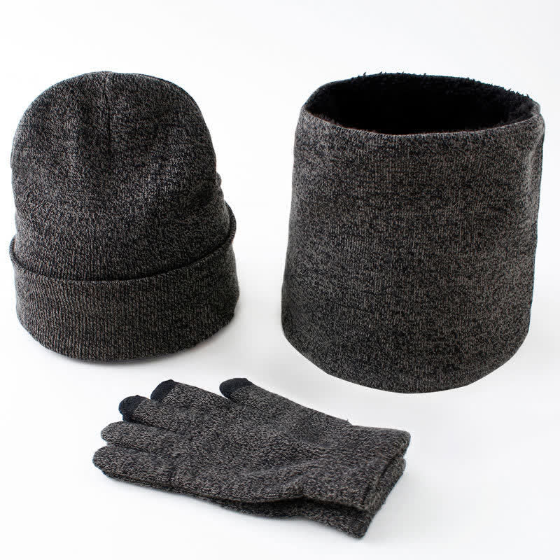 Set di 3 caldi cappelli, sciarpe e guanti touchscreen - Grigio - Misura M (22"-22 7/8") - image 13