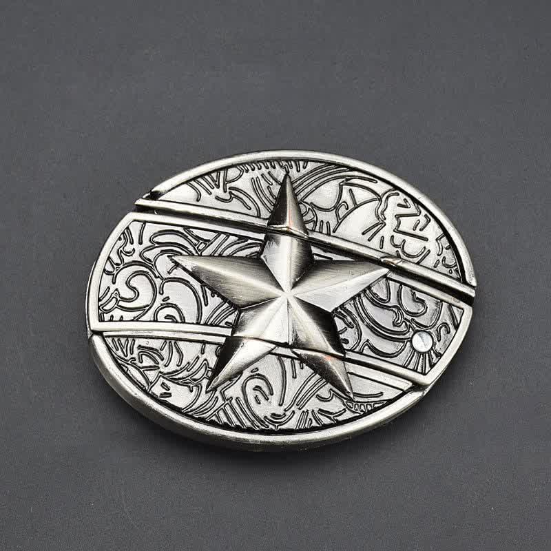 Cintura in pelle con pentagramma da uomo con coltello pieghevole - image 1