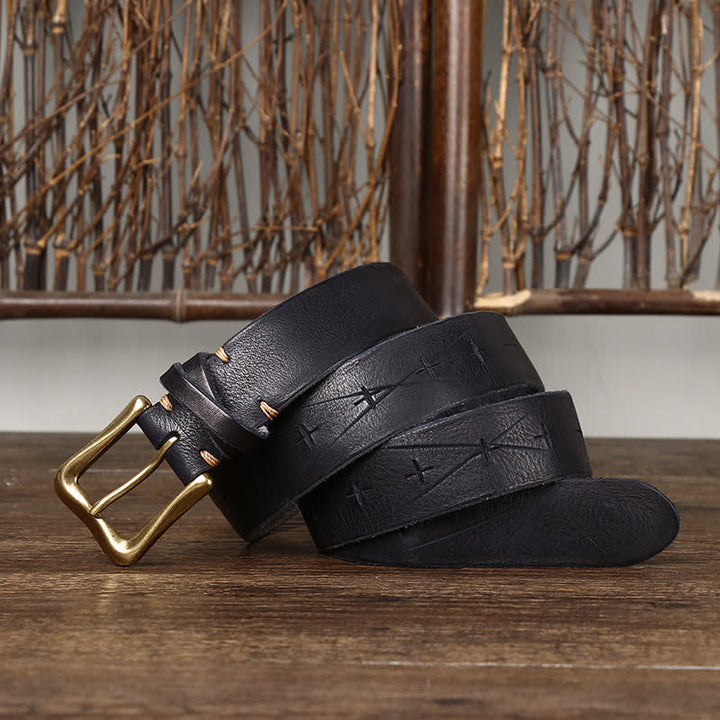 Cintura in pelle vintage da uomo con intaglio crack - image 10
