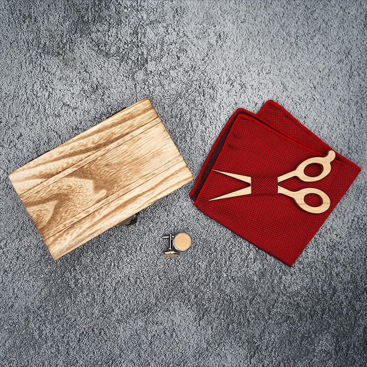 Set di 3 papillon in legno con forbici da uomo - image 2