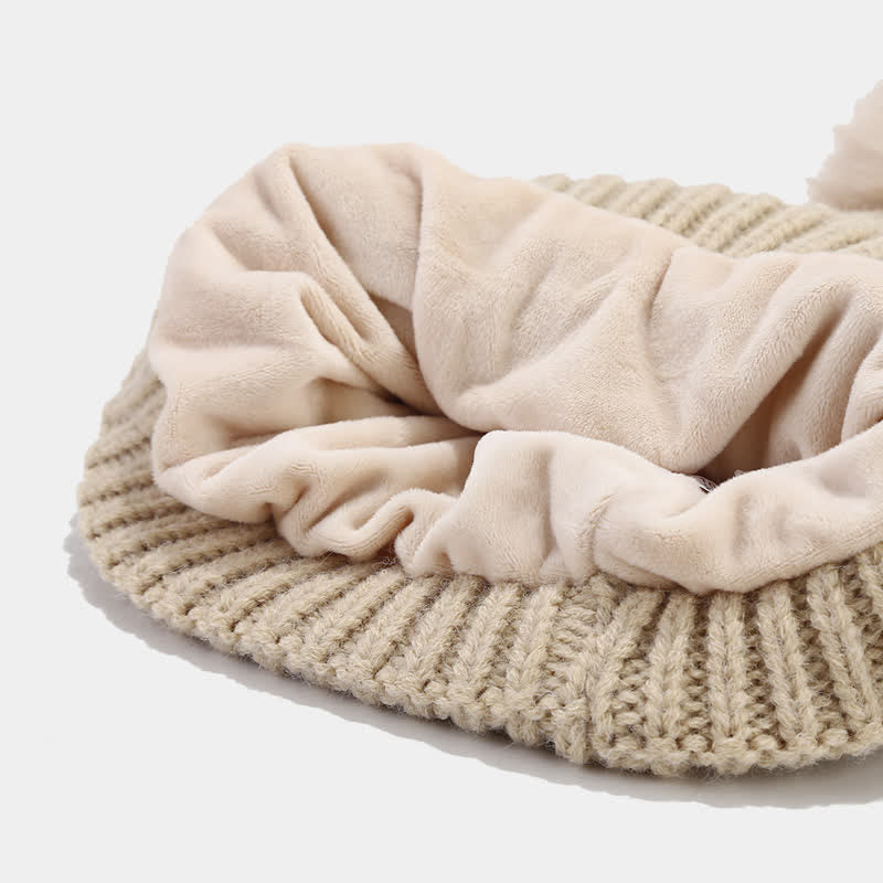 Set di 3 guanti senza dita con sciarpa e cappello lavorati a maglia da donna - image 7
