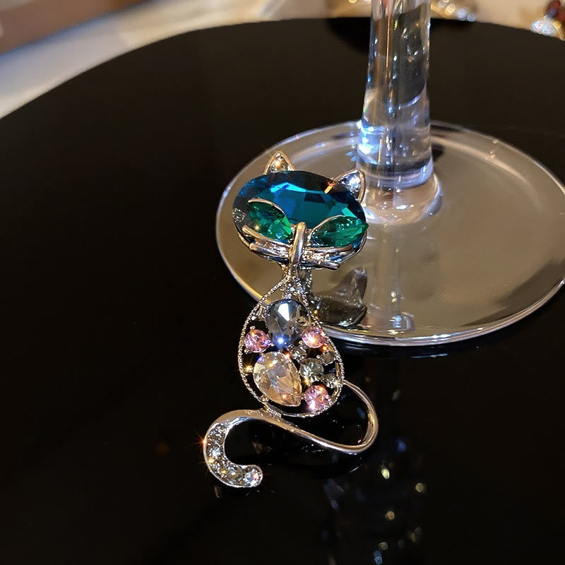 Spilla da donna con occhi di volpe color verde acqua - image 3
