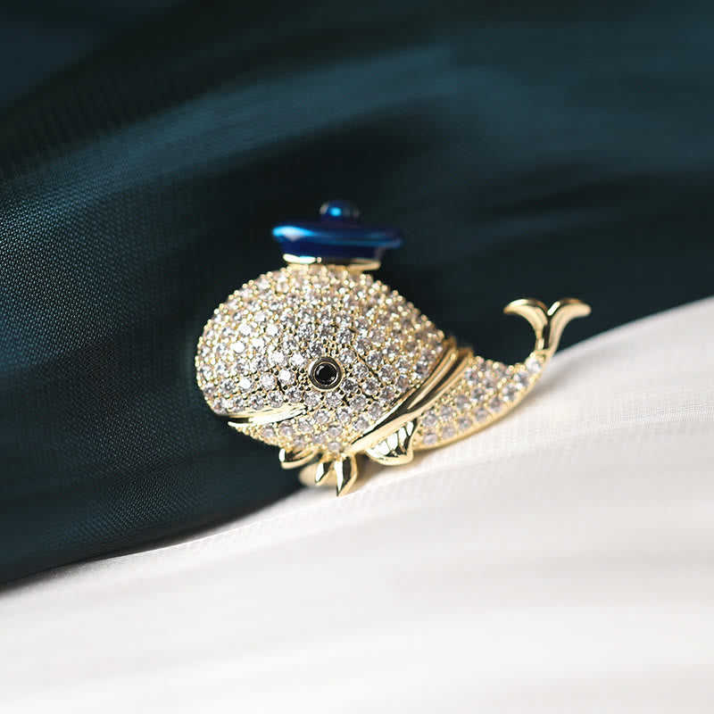 Spilla balena con strass marini da donna - image 5