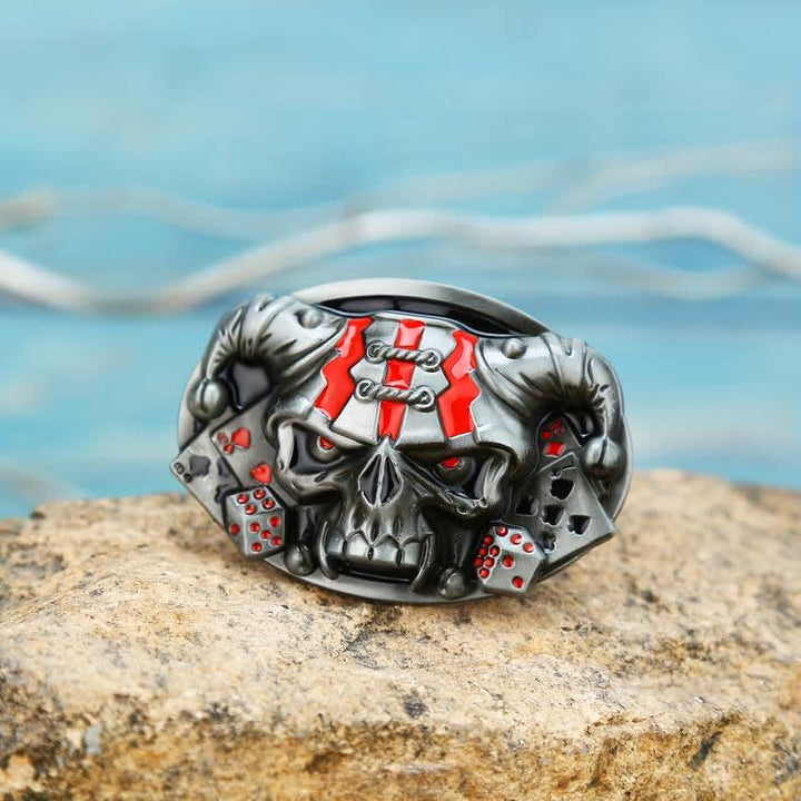 Cintura in pelle con fibbia Joker Clown Skull fai da te da uomo - image 7
