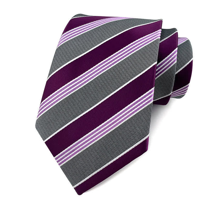 Cravatta da ufficio a righe tradizionali da uomo - Tonalità di viola - image 14