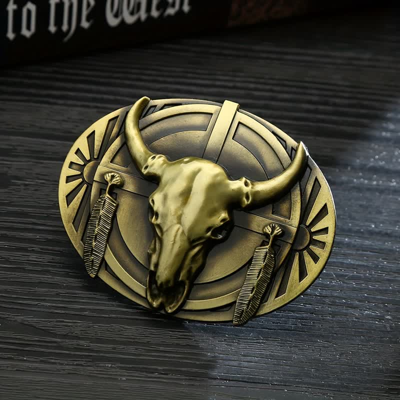 Cintura in pelle con fibbia fai da te da uomo - Bronzo - Senza cintura - image 0