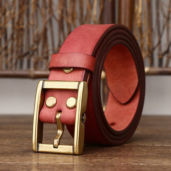 Cintura in pelle da uomo con borchie Tough Guy - Marrone rossastro - 46 - image 11