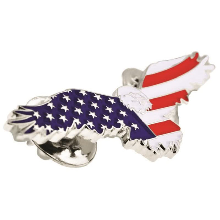 Spilla da uomo con bandiera americana e avvoltoio in smalto - image 6