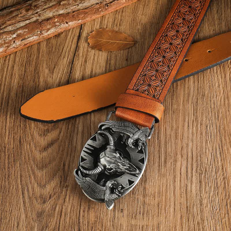 Cintura in pelle vintage Bull & Dual Eagles da uomo - image 23