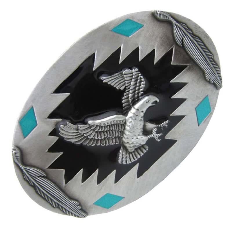 Cintura in pelle fai da te con fibbia Western Flying Eagle da uomo - image 2