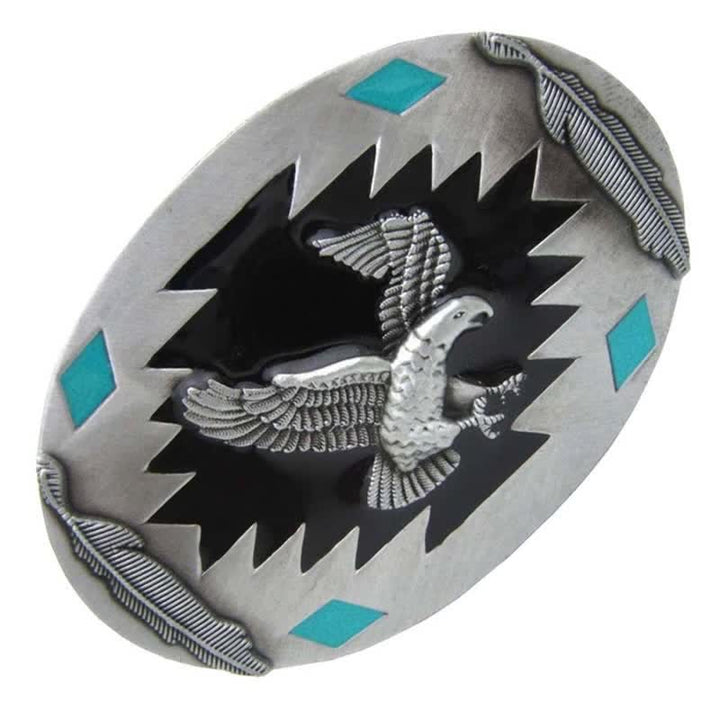 Cintura in pelle fai da te con fibbia Western Flying Eagle da uomo - image 2