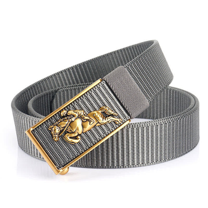 Cintura in nylon per equitazione da uomo - Grigio / Oro - 48" - image 10