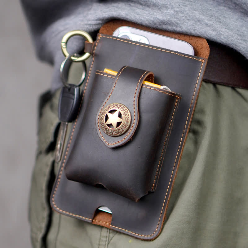 Borsa a tracolla in pelle con ventosa magnetica a forma di stella per telefono - Caffè opaco - image 7