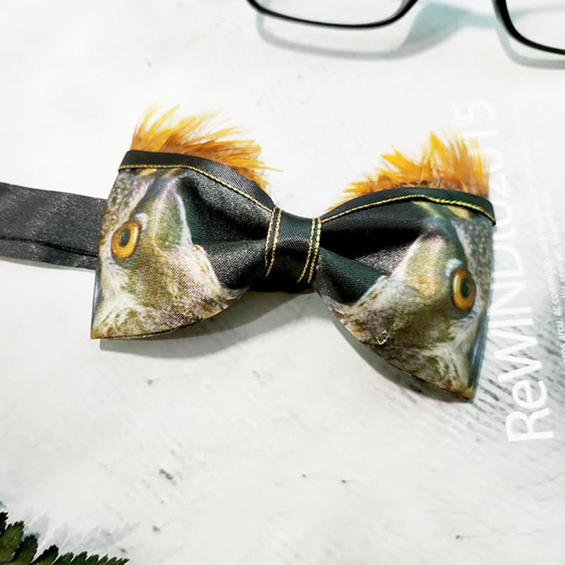 Papillon con piume di gufo divertenti da uomo - image 4