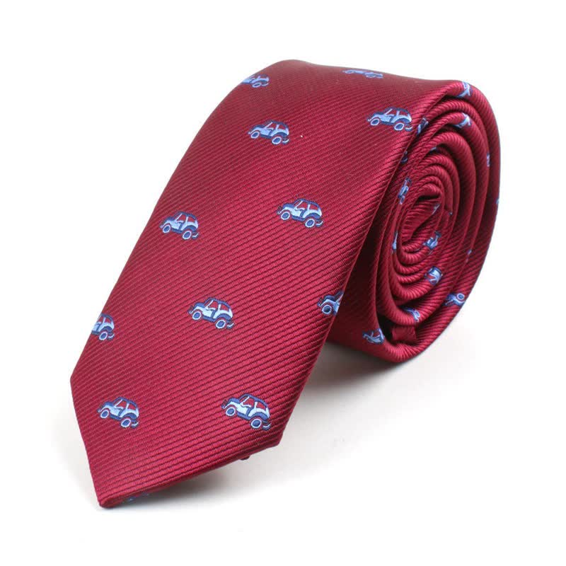 Cravatta da uomo con simpatici motivi dei cartoni animati - Macchina rossa - image 20