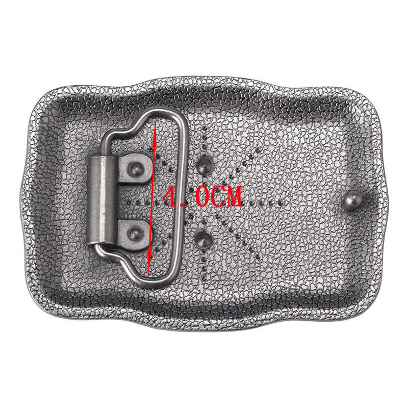 Cintura in pelle fai da te da uomo con fibbia a forma di toro Longhorn quadrato in argento - image 1