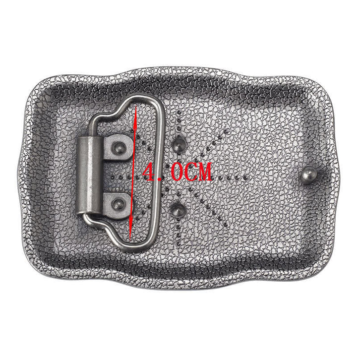 Cintura in pelle fai da te da uomo con fibbia a forma di toro Longhorn quadrato in argento - image 1