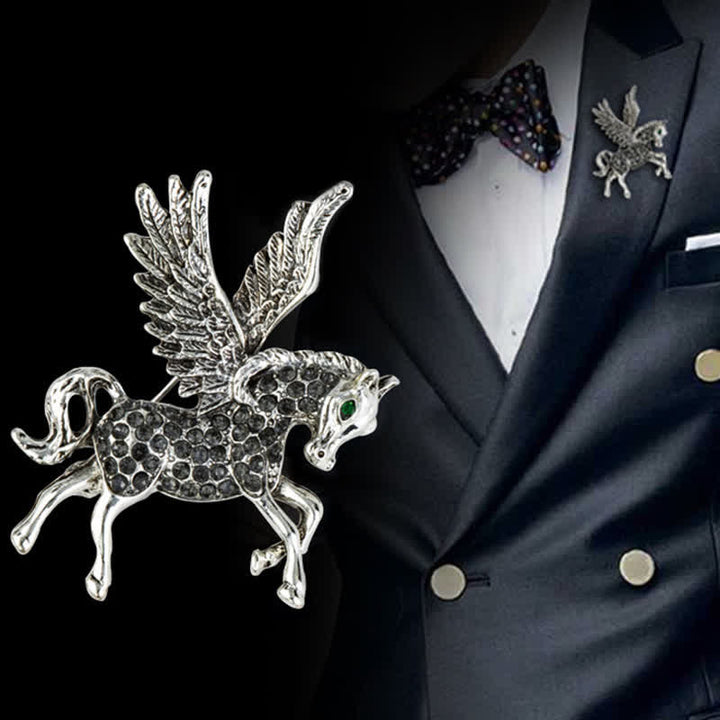 Spilla vintage da uomo con ali di Pegaso - image 4