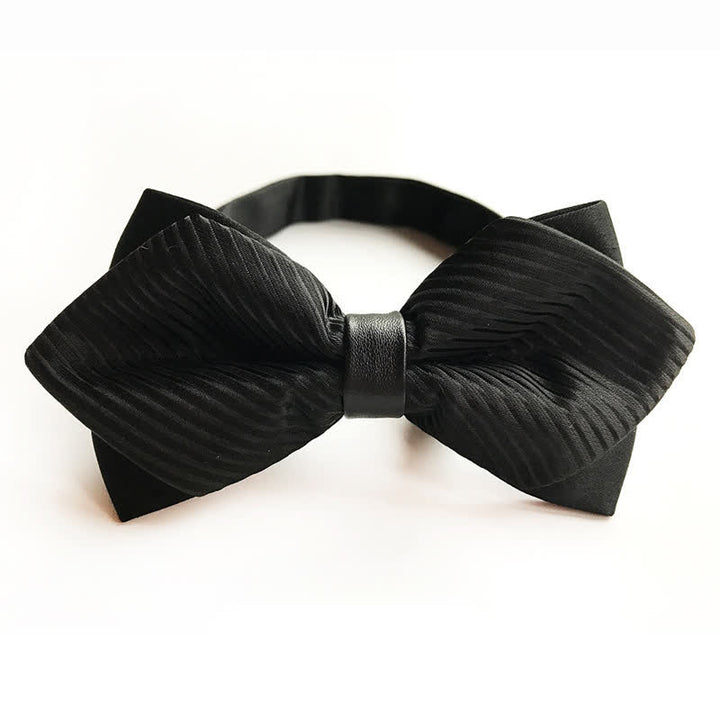Papillon classico a righe appuntite da uomo - Tutto nero - image 1