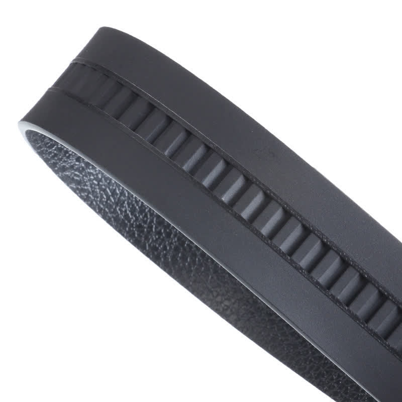 Cintura da uomo in pelle nera con fibbia automatica - image 5