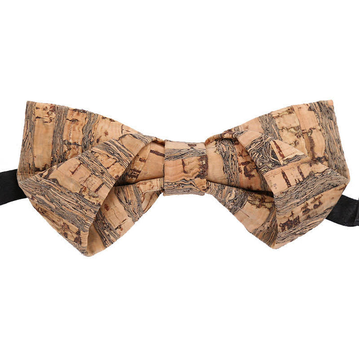Papillon in legno con linee grafiche in sughero da uomo - Stile n. 4 - image 6