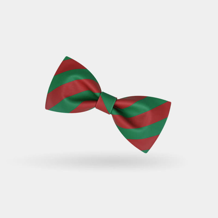 Papillon a righe natalizie rosse e verdi da uomo - image 1