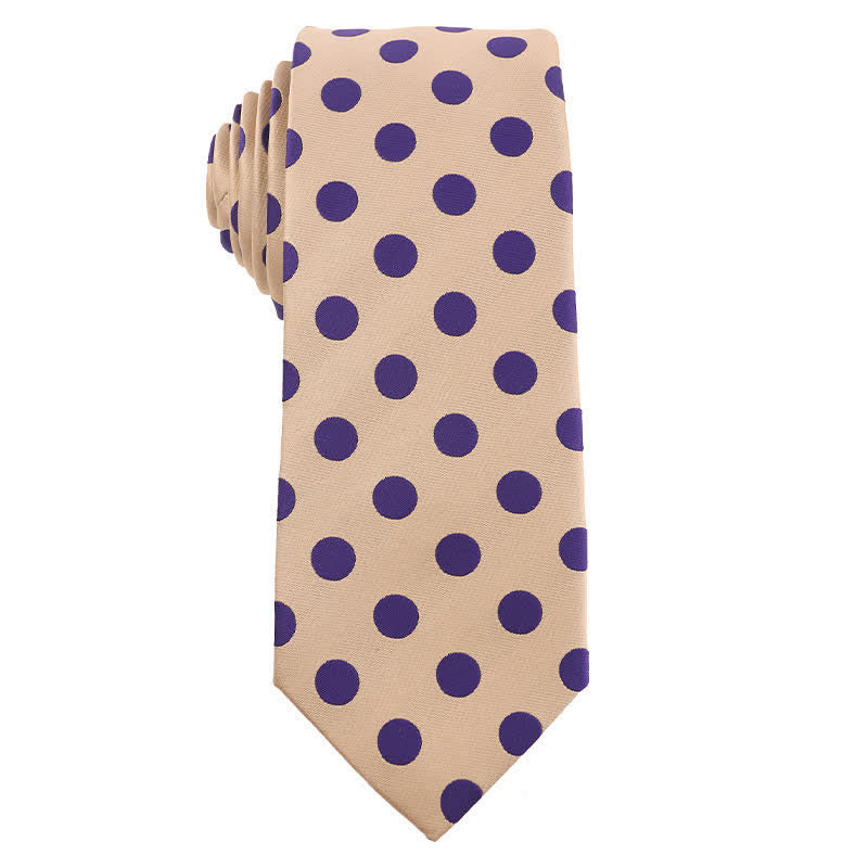 Cravatta da uomo British Khaki Champagne Series - Punti viola - image 2