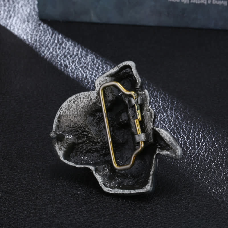 Cintura in pelle con fibbia per cappello e testa di teschio creativa fai da te da uomo - image 1