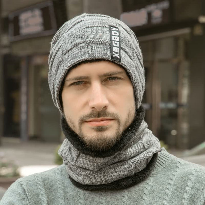 Set berretto e sciarpa in maglia scozzese invernale - Cappello e scaldacollo - Grigio chiaro - Regolabile (22"-23 5/8") - image 5