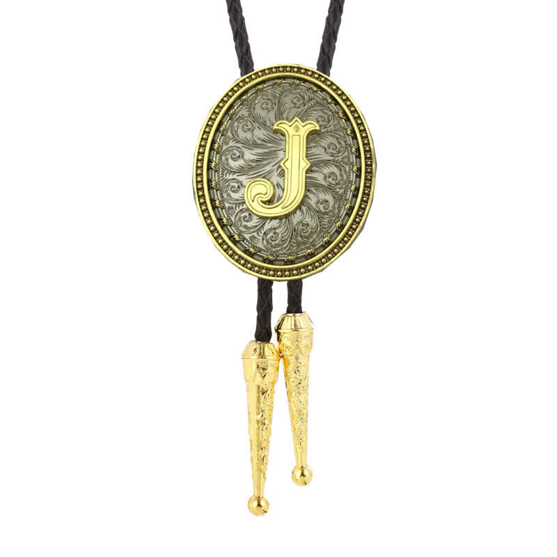 Accessorio per camicia da cowboy occidentale, alfabeto dalla A alla Z, cravatta Bolo - J - image 13