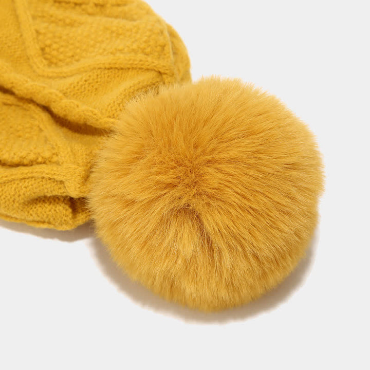 3 pezzi da donna diamante pompon berretto cappello sciarpa guanti set - image 2