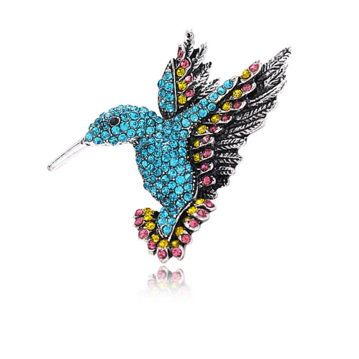Spilla con strass a forma di colibrì da donna - Blu - image 10