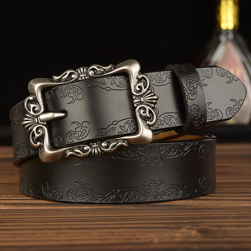 Cintura decorativa in pelle floreale retrò da donna - Stile n. 3 - Nero - 40 - image 14