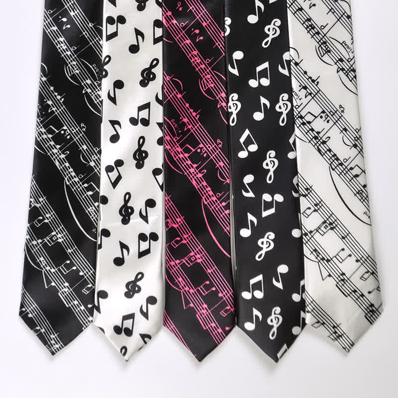 Cravatta da uomo con nota musicale per pianoforte - image 0