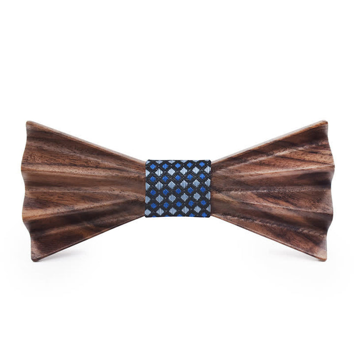 Papillon in legno piegato 3D stereo scuro da uomo - Blu - image 1