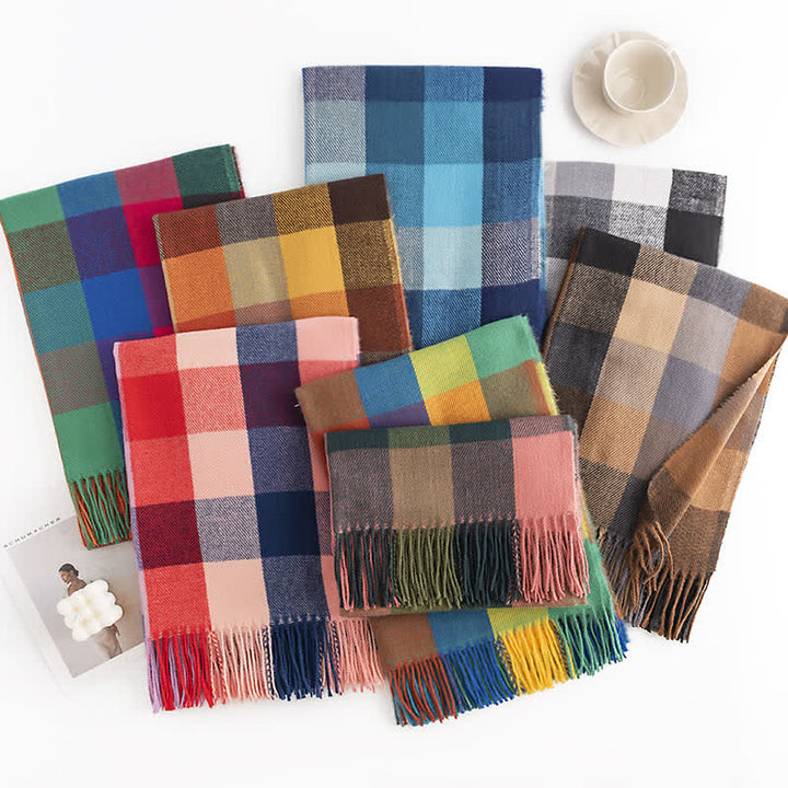 Sciarpa con frange dai colori vivaci e brillanti da donna - image 1