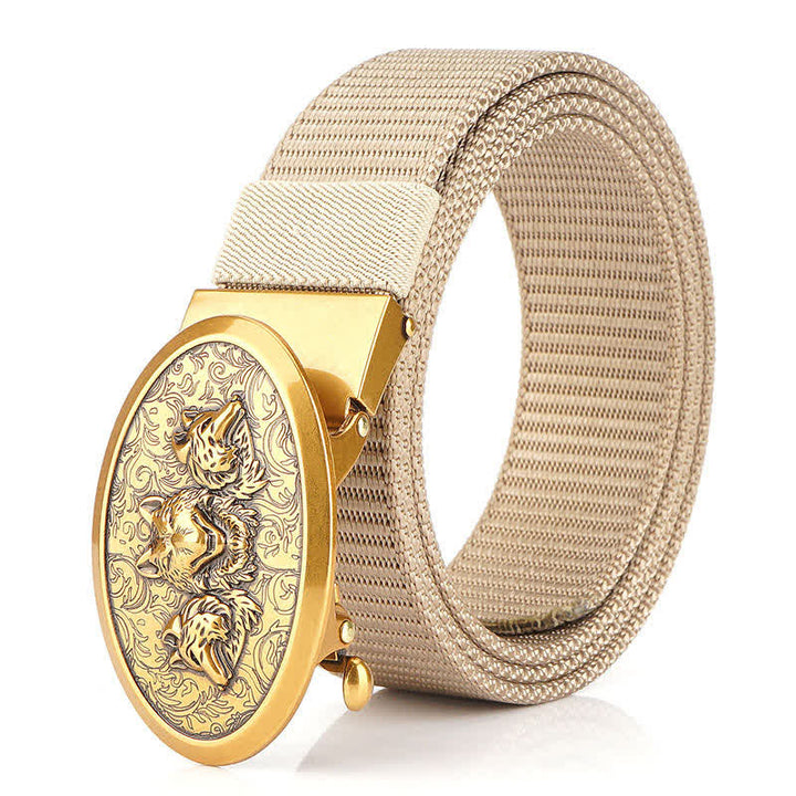 Cintura semplice in nylon Hungry Wolves da uomo - Beige/Oro - 48" - image 20
