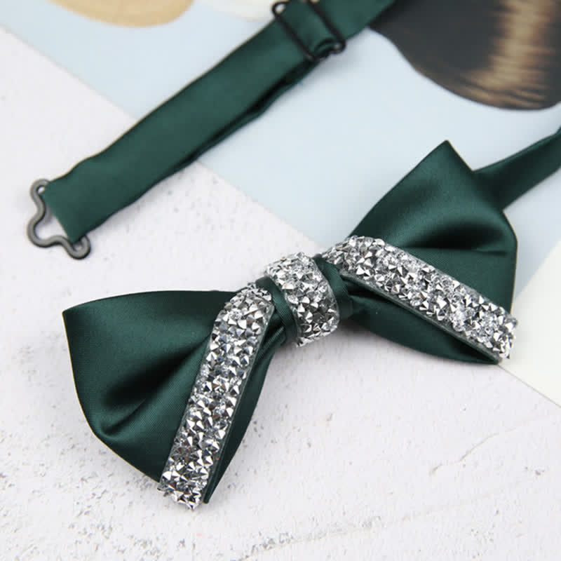 Papillon da sposa con strass scintillanti da uomo - Verde - image 14